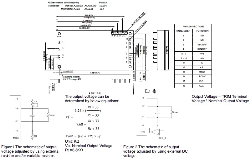 Cincon CFB600-300S 600W 2:1 Input DC-DC Converters